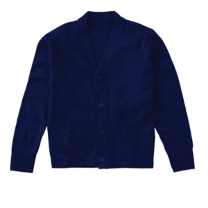 Navy Unisex Sweater V-Neck Cardigan with Pockets